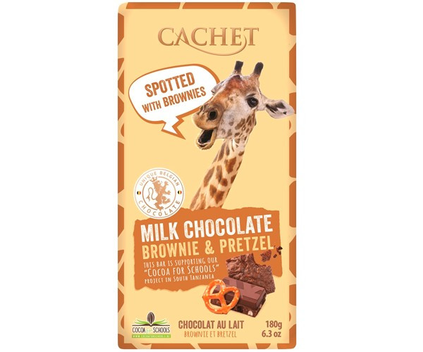 Молочний шоколад Cachet Tanzania Брауні & Крендель, 180г 15шт/ящ