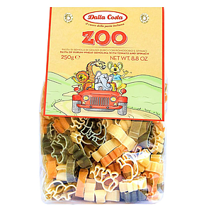 Макарони DALLA COSTA Zoo Pasta з томатом та шпинатом 250г, 12шт/ящ