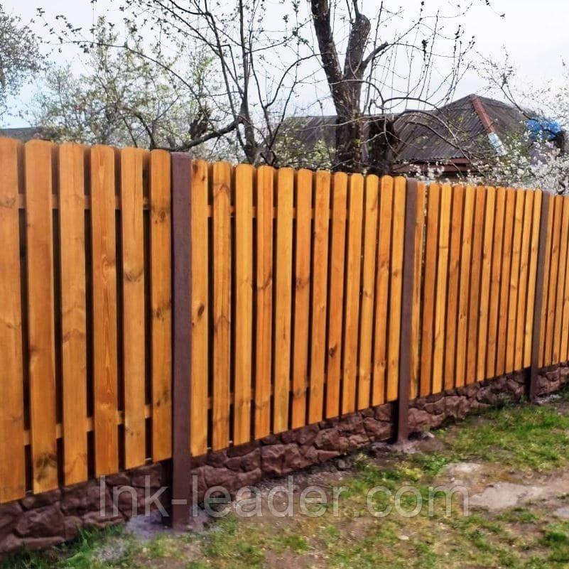 Дерев'яний забір LNK "Імпресований вертикальний шотакетник" 2000х1700 мм. (ДИЗ-4)