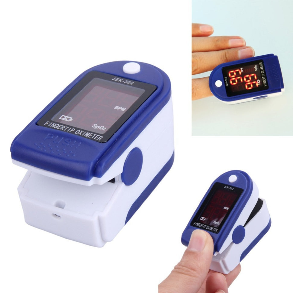 Електронний пульсометр на палець для вимірювання пульсу та сатурації