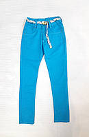 Джинсы брюки стрейчевые голубые для девочек на рост 134 146 152 см (9, 11, 12 лет)