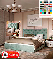 Кровать Велюр Viorina-Deko 160х200 см с велюровым мягким изголовьем выбор цвета обивки