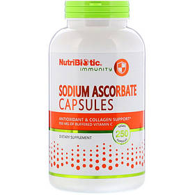 Вітамін С, NutriBiotic, Immunity "Sodium Ascorbate" антиоксидантна підтримка, 850 мг (250 капсул)