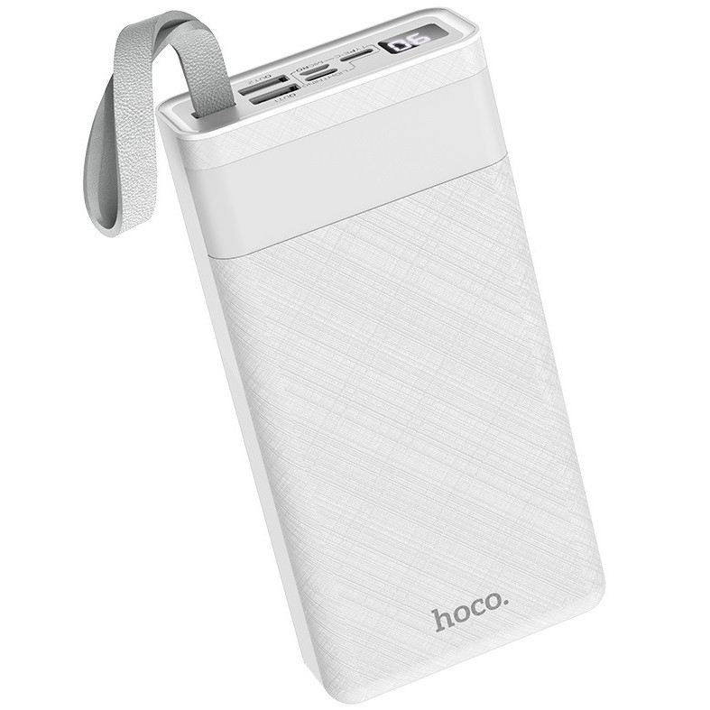 УМБ портативне зарядне Power Bank HOCO J73 30000mAh 2USB White, фото 1