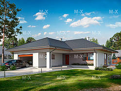 MS-024. Проект компактного одноповерхового будинку з гаражем