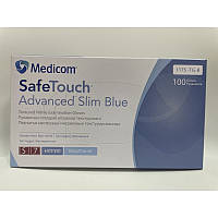 Перчатки нитриловые MEDICOM SafeTouch® Advanced Slim Blue (100шт/уп) размер S