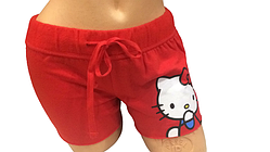 Шорти піжамні жіночі байкові Hello Kitty Червоний, XL