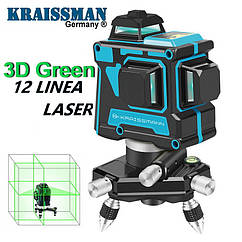 3D Лазерний рівень (нівелір) KRAISSMANN 12 3D-LL 25 (Зелений промінь)