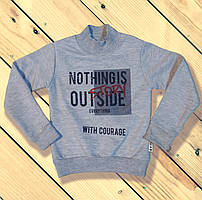 Джемпер для хлопчика сірий з начосом Розміри 92