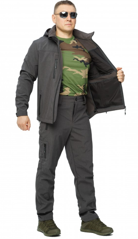 Костюм тактичний універсальний Soft Shell (темно-сірий міланж), розміри 46, 48, 50, 52, 54, 56, 58, 60