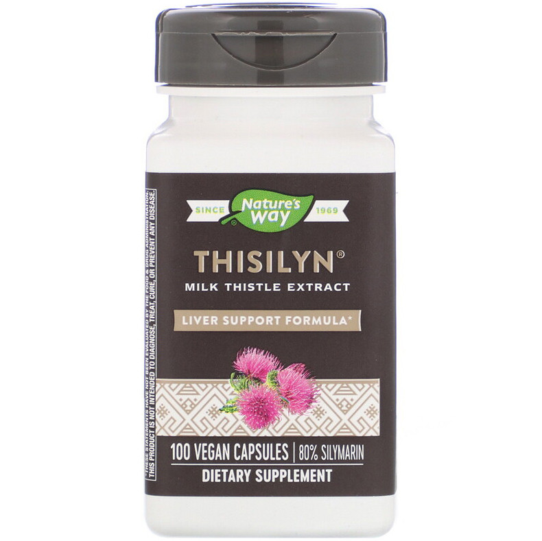 Екстракт розторопші Nature's Way "Thisilyn Milk Thistle Extract" для підтримки печінки, 175 мг (100 капсул)