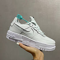 Кроссовки женские Nike Air Force 1 Pixel Ghost Aqua кожа демисезонные повседневные найк аир форс низкие