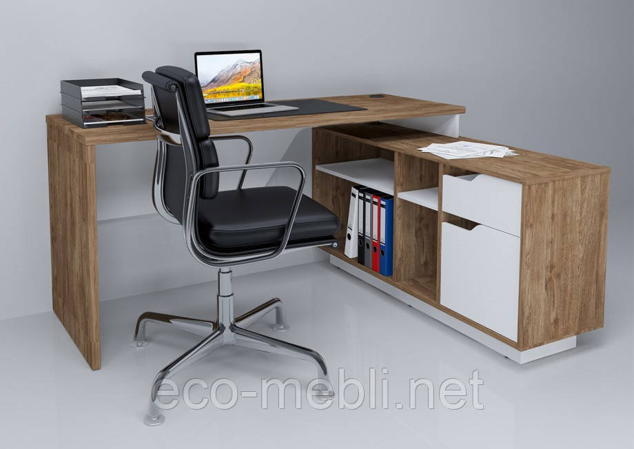 Стіл письмовий Nord Intarsio дуб експесив/білий діамант, фото 1