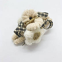 Шпилька для волосся Хутряний Квітка Бежевий, фото 4