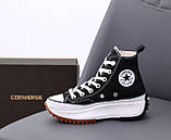 Жіночі кеди Converse Run Star Hike High Top Black White, чорно-білі кросівки конверс ран стар хайк чорні, фото 2