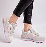 Жіночі кросівки  New Balance 574 весна осінь демісезонні сірі з пудровим. Живе фото. топ, фото 2
