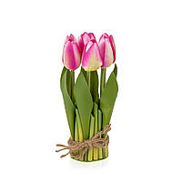 Букет искусственных тюльпанов 19 см розовый градиент (7 шт.) тканевые