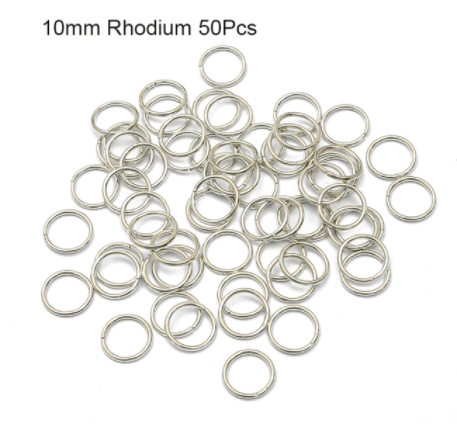 Прикраси для волосся кільця срібло 10 мм 50 шт. срібло. Прикраса для дред, фото 1