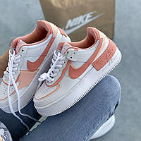 Кросівки жіночі Nike Air Force Shadow найк аїр форс білі теракот демісезонні низькі
