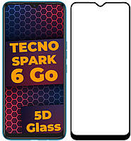 5D стекло Tecno Spark 6 Go (Защитное Full Glue) Black