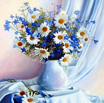 Діамантова мозаїка Ромашки My-Art TN005 (30 x 30 см) на підрамнику, фото 1