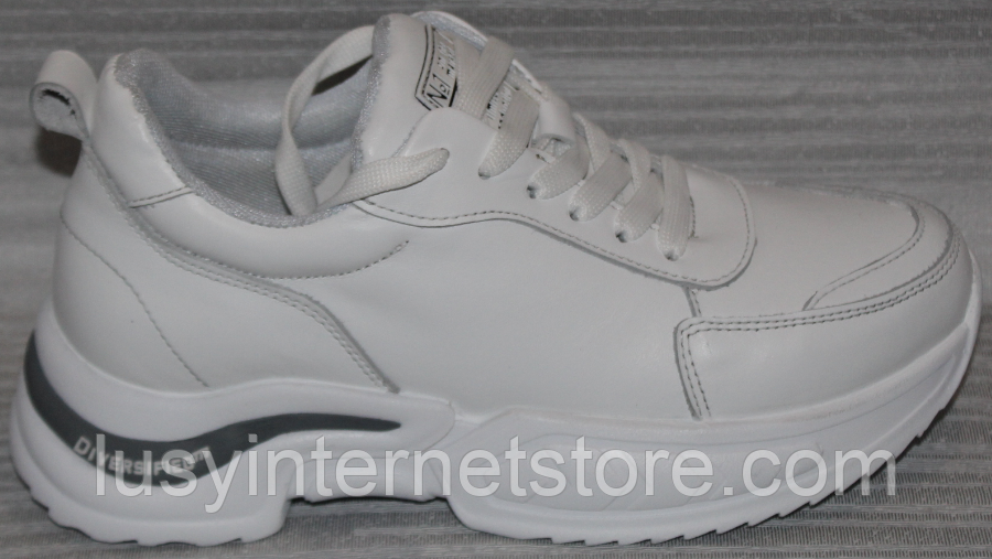 Кросівки жіночі білі шкіряні від виробника модель РУ22-7, фото 1