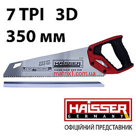 Ножівка для дерева, 350 мм, 7 TPI, зуб-3D, гартований зуб HAISSER