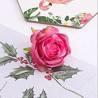 Искусственная головка розы 6,5см Цветы из ткани для пасхального декора