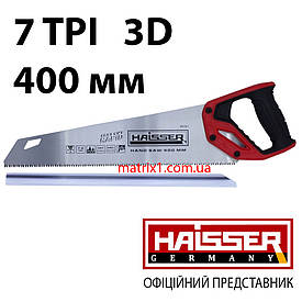 Ножівка для дерева, 400 мм, 7 TPI, зуб-3D, гартований зуб HAISSER