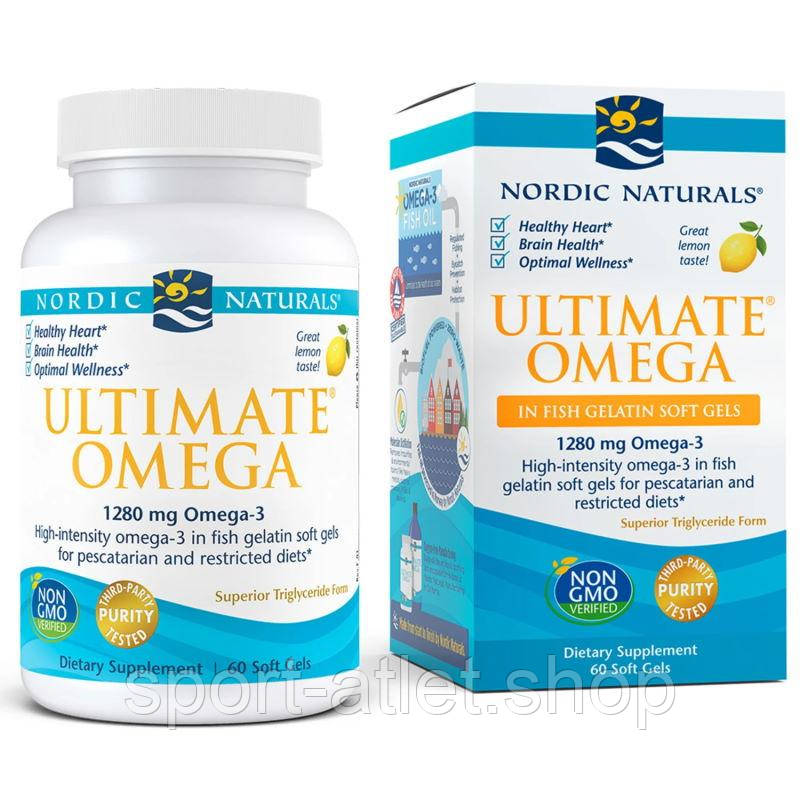 Жирні кислоти Nordic Naturals Ultimate Omega, 60 рибних капсул