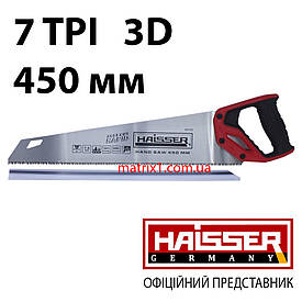 Ножівка для дерева, 450 мм, 7 TPI, зуб-3D, гартований зуб HAISSER