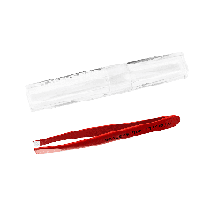 ПІНЦЕТ ДЛЯ БРІВ STALEKS PRO EXPERT 11 TYPE 3 RED TE-11/3, широкі скошені кромки, колір червоний