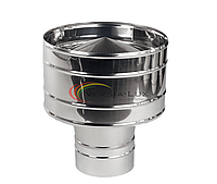 Дефлектор (волпер) дымоходный из нержавейки, диаметр 100мм, толщина 0,5мм. Для усиления тяги,защиты от осадков