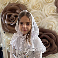 Палантин "Свята мить" для дітей Білий Шифон арт.27685746  60*90 см(р)