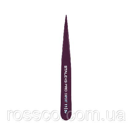 ПІНЦЕТ ДЛЯ БРІВ STALEKS PRO EXPERT 11 TYPE 5 VIOLET TE-11/5, точковий, колір фіолетовий, фото 1