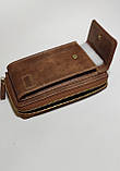 Жіночий гаманець клатч, маленька сумочка клатч-кошельок, колір коричневий, фото 2