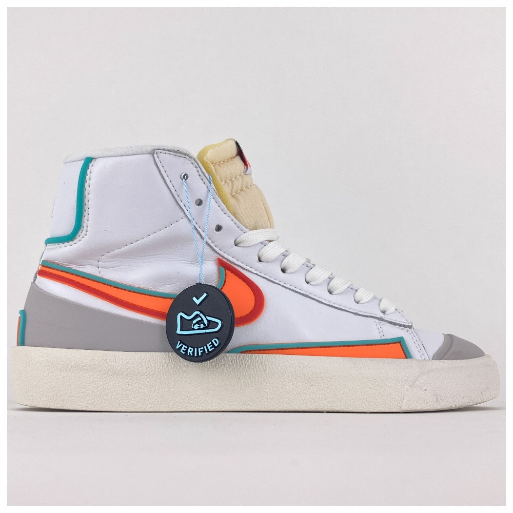 Жіночі кросівки Nike Blazer Mid '77 White Orange, білі шкіряні кросівки найк блейзер мід, фото 1