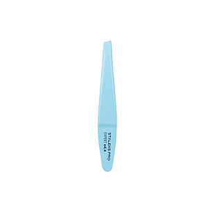 ПІНЦЕТ ДЛЯ БРІВ STALEKS EXPERT PRO 64 TYPE 4 TE-64/4, вузькі скошені кромки, колір блакитний, фото 1