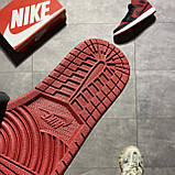 Жіночі кросівки Nike Air Jordan 1 Retro Mid Red Black High, червоні шкіряні кросівки найк аір джордан 1 ретро аїр мід, фото 9