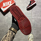 Жіночі кросівки Nike Air Jordan 1 Retro Mid Red Black High, червоні шкіряні кросівки найк аір джордан 1 ретро аїр мід, фото 7