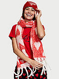 Размер S (44-46). Красная женская пижама Victoria's Secret, хлопковый домашний костюм Виктория Секрет, фото 2