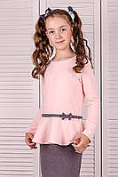 Блуза детская школьная (цвета : розовый, кремовый) топ Крохатушка
