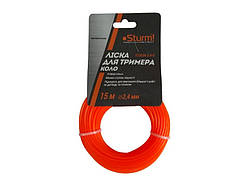Волосінь (лісочка) тримерна, коло (2.4 мм 15 м) Sturm GT3535-2.4-0