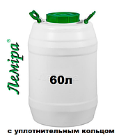 Бочка пласт для воды пищевая 60л узкая горловина с уплотнительным кольцом Лемира