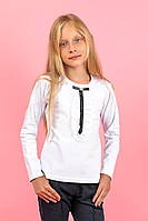 Блуза детская белая для школы топ Крохатушка