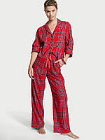 Червона жіноча фланелева піжама Victoria's Secret (Вікторія Сікрет), домашній костюм, оригінал, розмір S
