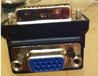 Угловой переходник VGA To DVI 24+5 pin(пин) VGA мама на DVI I папа