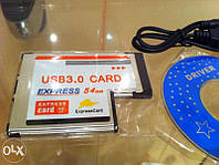 Адаптер-перехідник 2 портовий юсб USB 3.0 Hub юсб Express Card 54mm хаб експрес карта