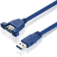 Косичка юсб удлинитель кабель USB 3.0 папа на usb 3.0 мама с креплением длина 30 см