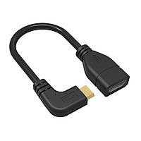 Угловой кабель Mini HDMI to HDMI Mini HDMI папа HDMI мама правый угол 90 градусов